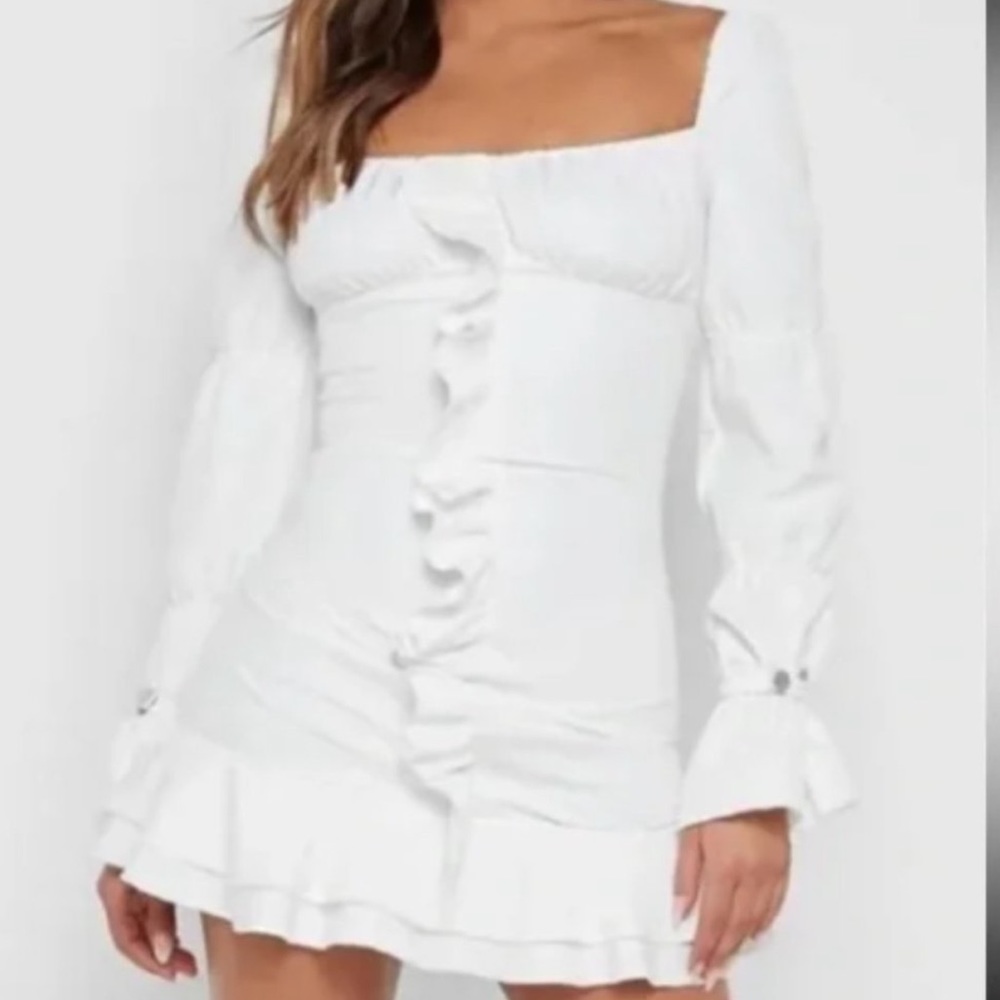 Maniere De Voir White Long Sleeve Dress